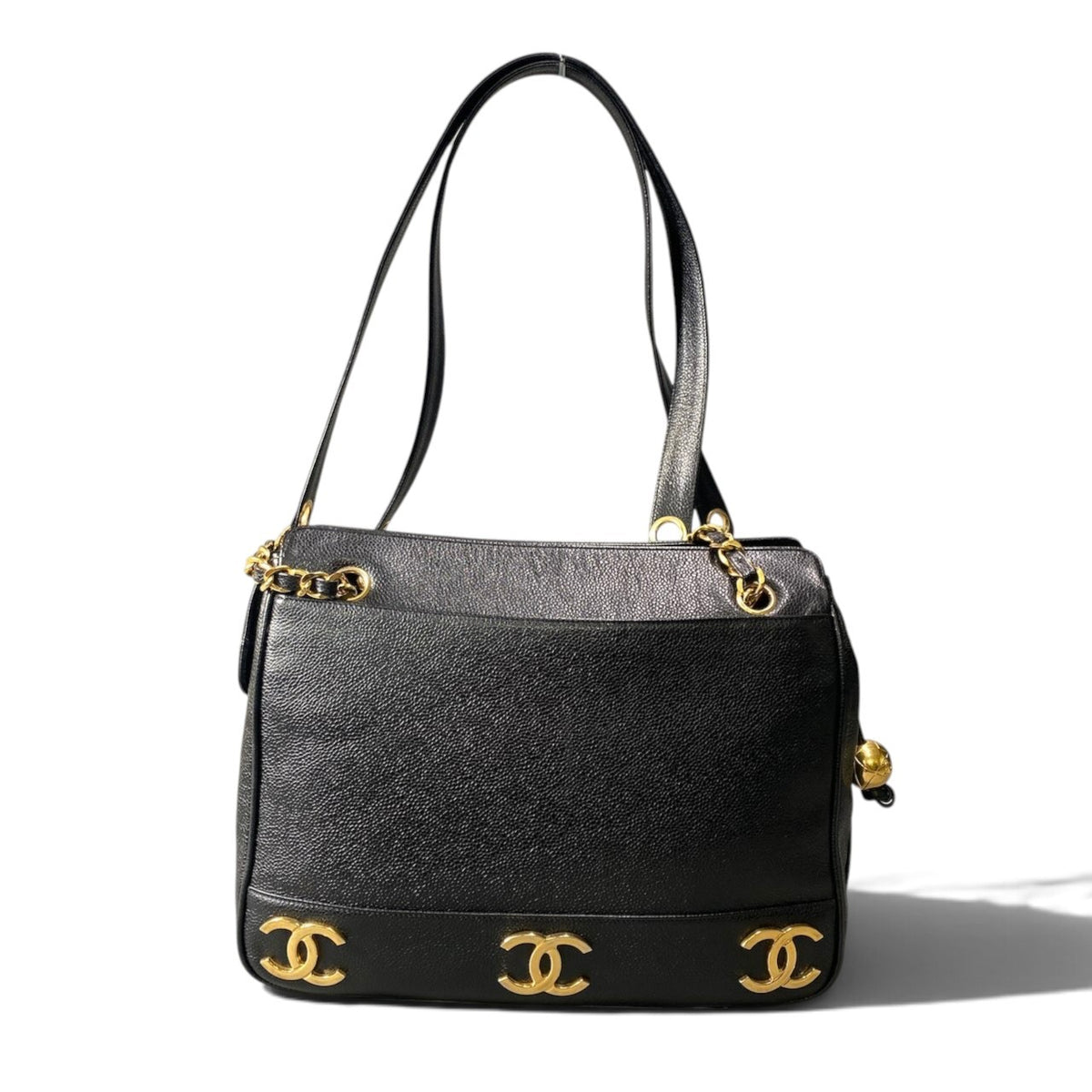 c18 Caviar Skin Triple Coco Chain Shoulder Bagt18r
