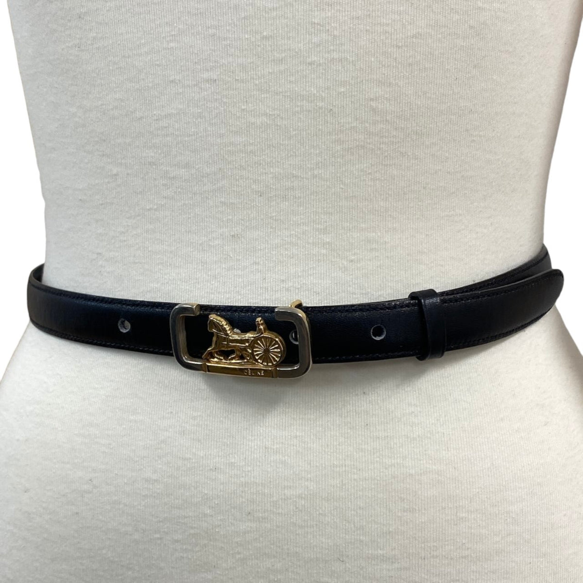h20CELINE Horse Carriage Buckle Belt Made in Italy Size 65 Women'sk02i