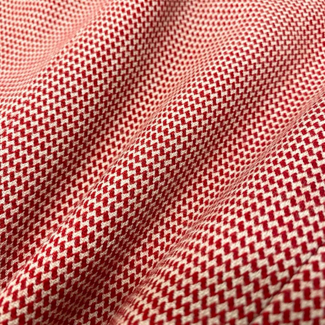 K Eh10 Christian Dior Collarless Wool Jacket All Over Pattern Size 9 Red White Women o07t