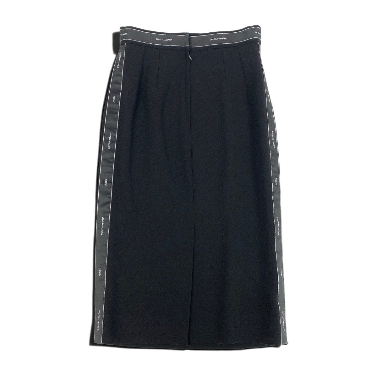 h17 Dolce & Gabbana Side Stripe Long Skirt Black Size 42 Women'sk02i