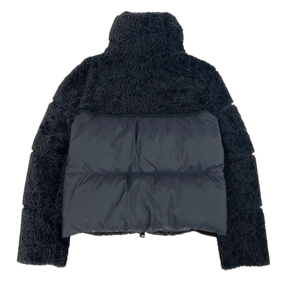 M h17 【極美品】MONCLER Segura ボア ダウンジャケット ロゴワッペン 00サイズ ブラック ポリエステル100% レディース 女性用k02i