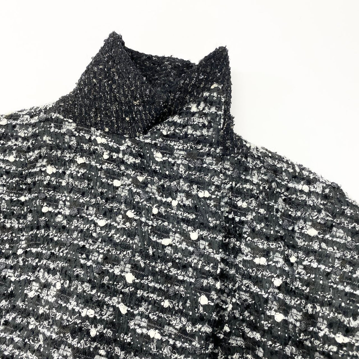 @Cd20 CHANEL Tweed Coat Jacket, Coco Button, Double-Breasted, P41804W04950, Size 38, Gray, Women'snu1