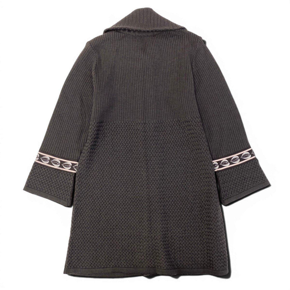 34g17 LEONARD FASHION レオナール ロング ニットカーディガン ウールシルク混 サイズ40 ブラウン レディースu02t