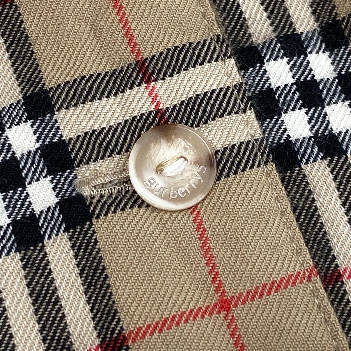 Ih11Burberrys Nova Check Wool Long Sleeve Shirt Beige Size 13 Women'so07t