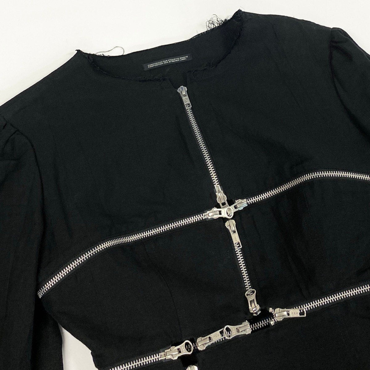 Ah6Yohji Yamamoto Femme 2019 Runway Zip Jacket FH-J04-304 Size 1 Black Linenu02t