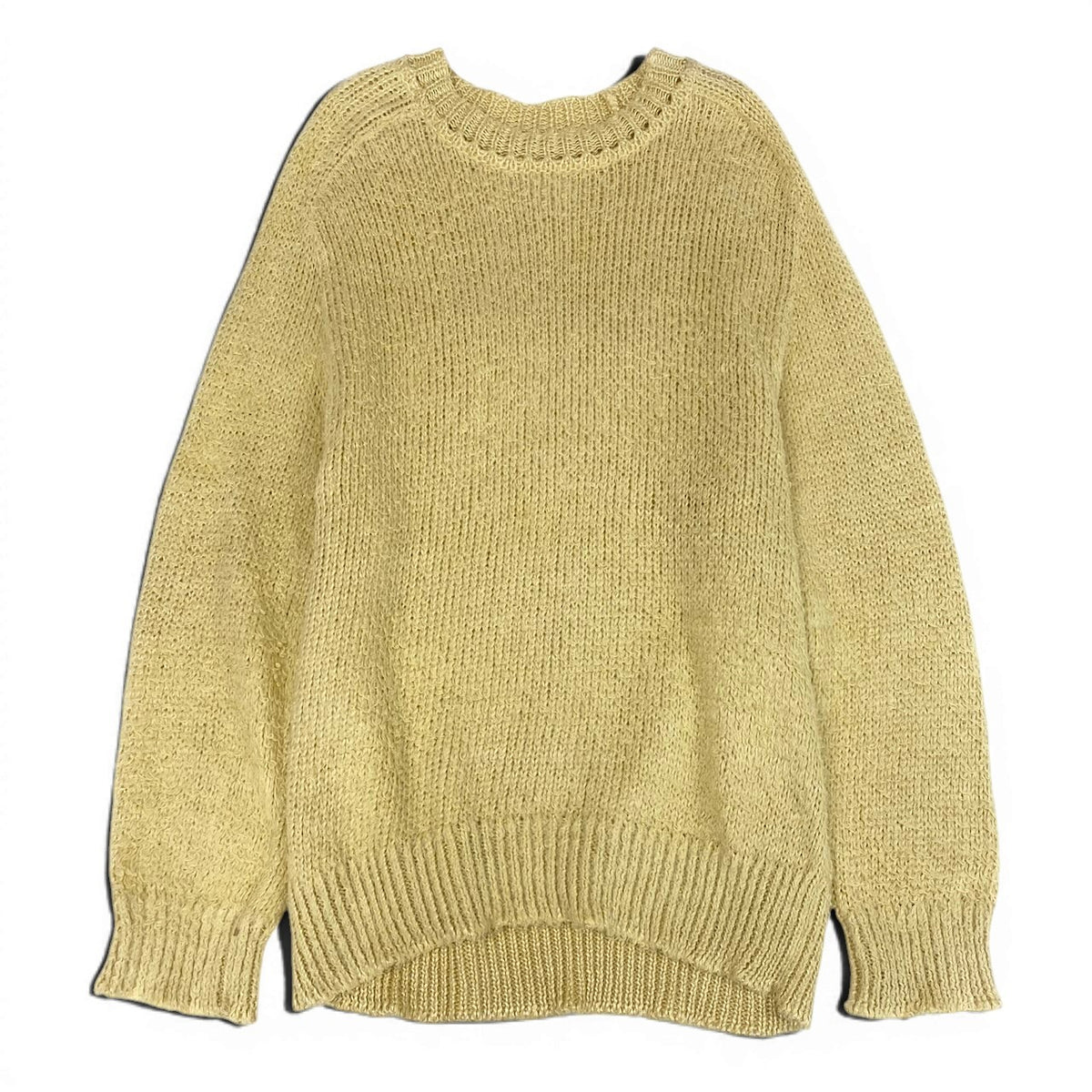 @ Md23 Maison Margiela Linen Sweater Oversized Brushed Knit Yellow Size S S50HL0007 Menso07t