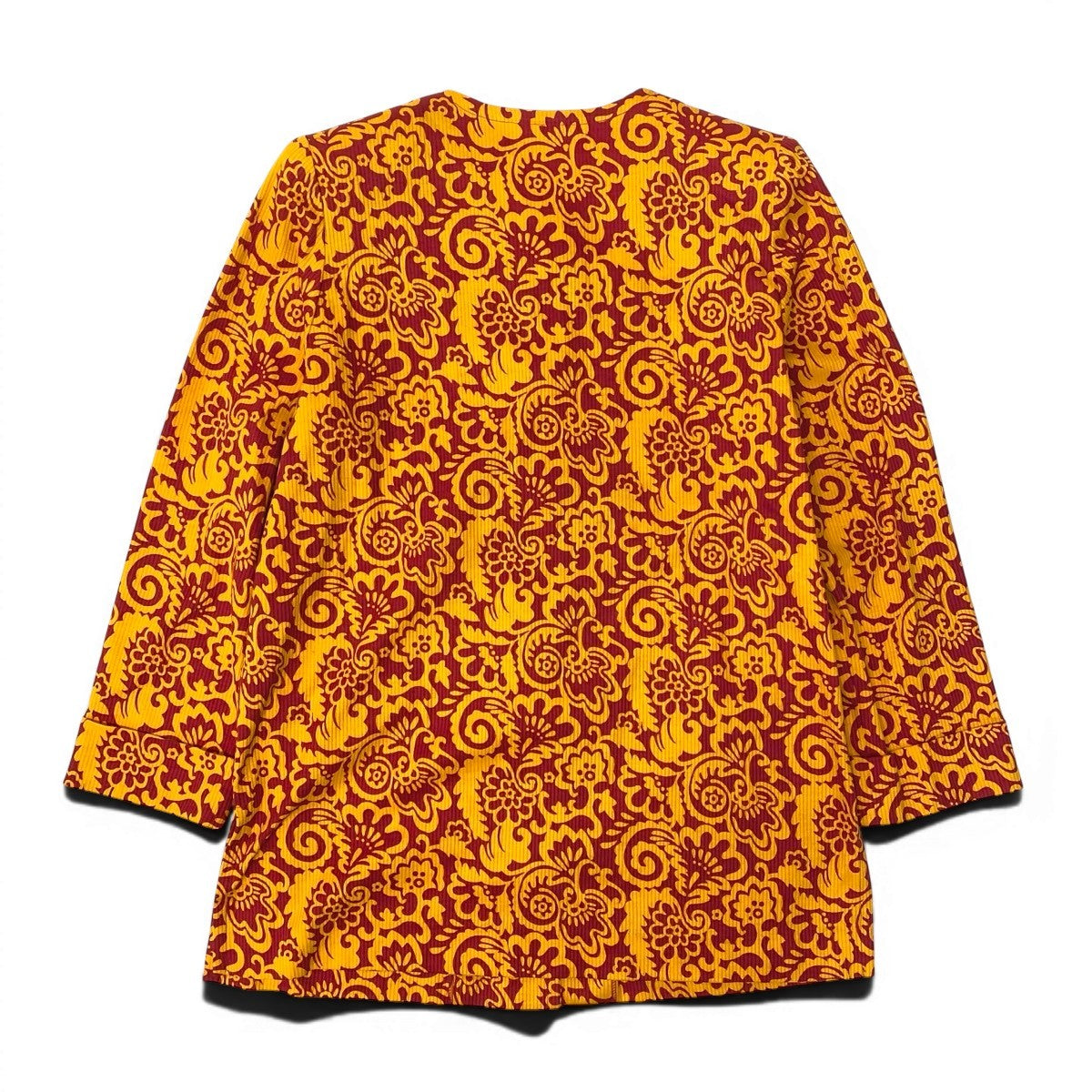 @Ef15 Yves Saint Laurent Print Collarless Jacket Orange Red Size M Women’so07t