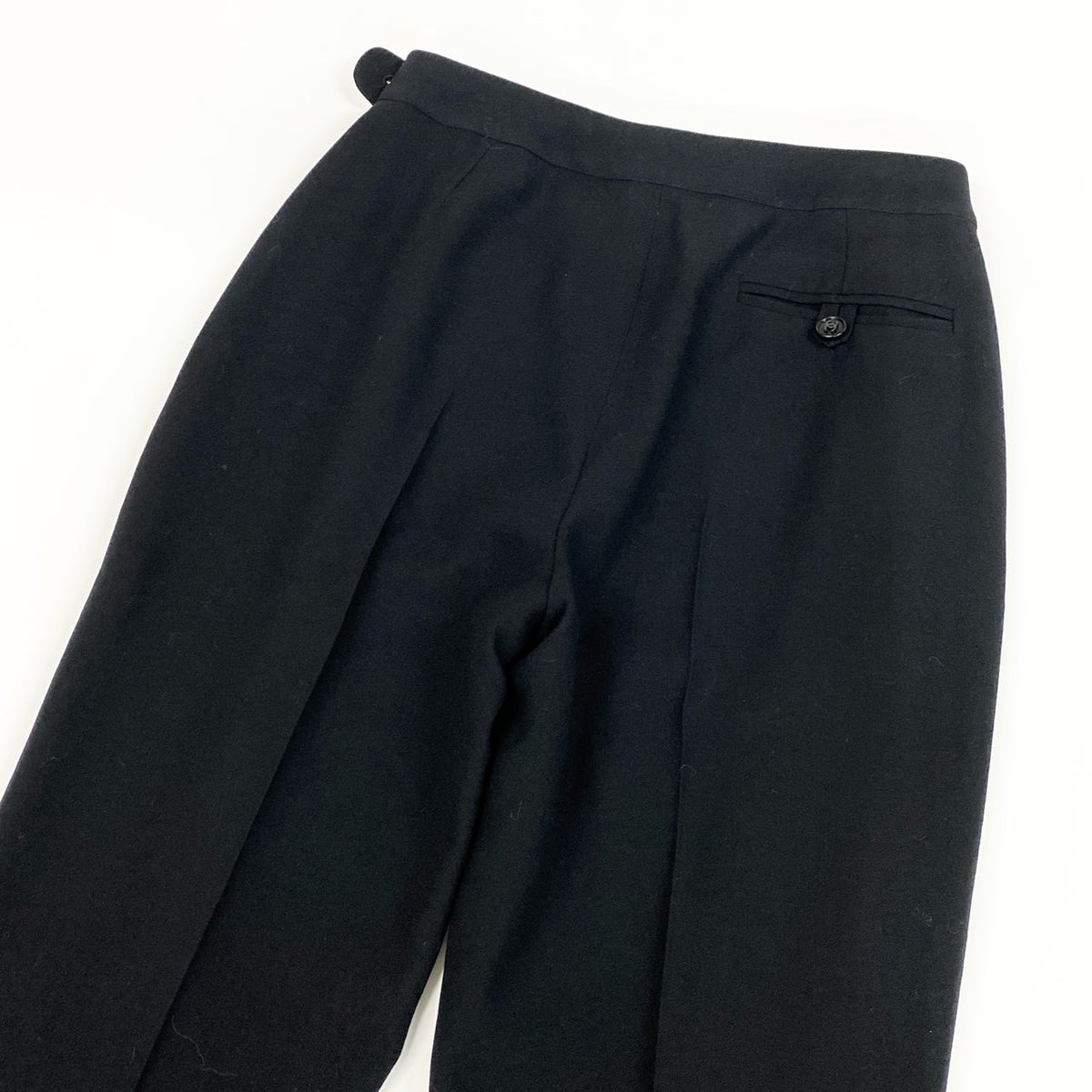 @Cd9 CHANEL 2001 Coco Mark Button Relaxed Slacks Pantsu02t