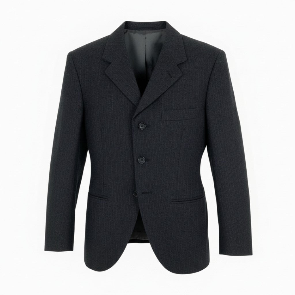 @ Ab10 COMME des GARCONS HOMME PLUS 2004 Pinstripe Tailored Jacket Gray S Japank02i