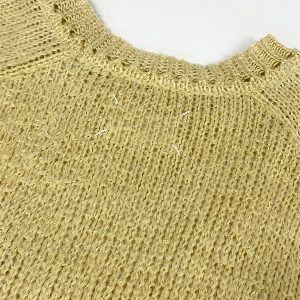 @ Md23 Maison Margiela Linen Sweater Oversized Brushed Knit Yellow Size S S50HL0007 Menso07t