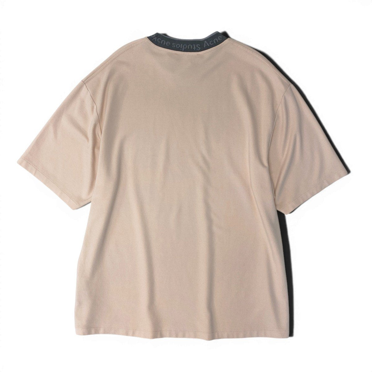 @Mf24Acne Studios Logo Collar Short Sleeve T-Shirt Cream Beige Size L Men BL282o07t