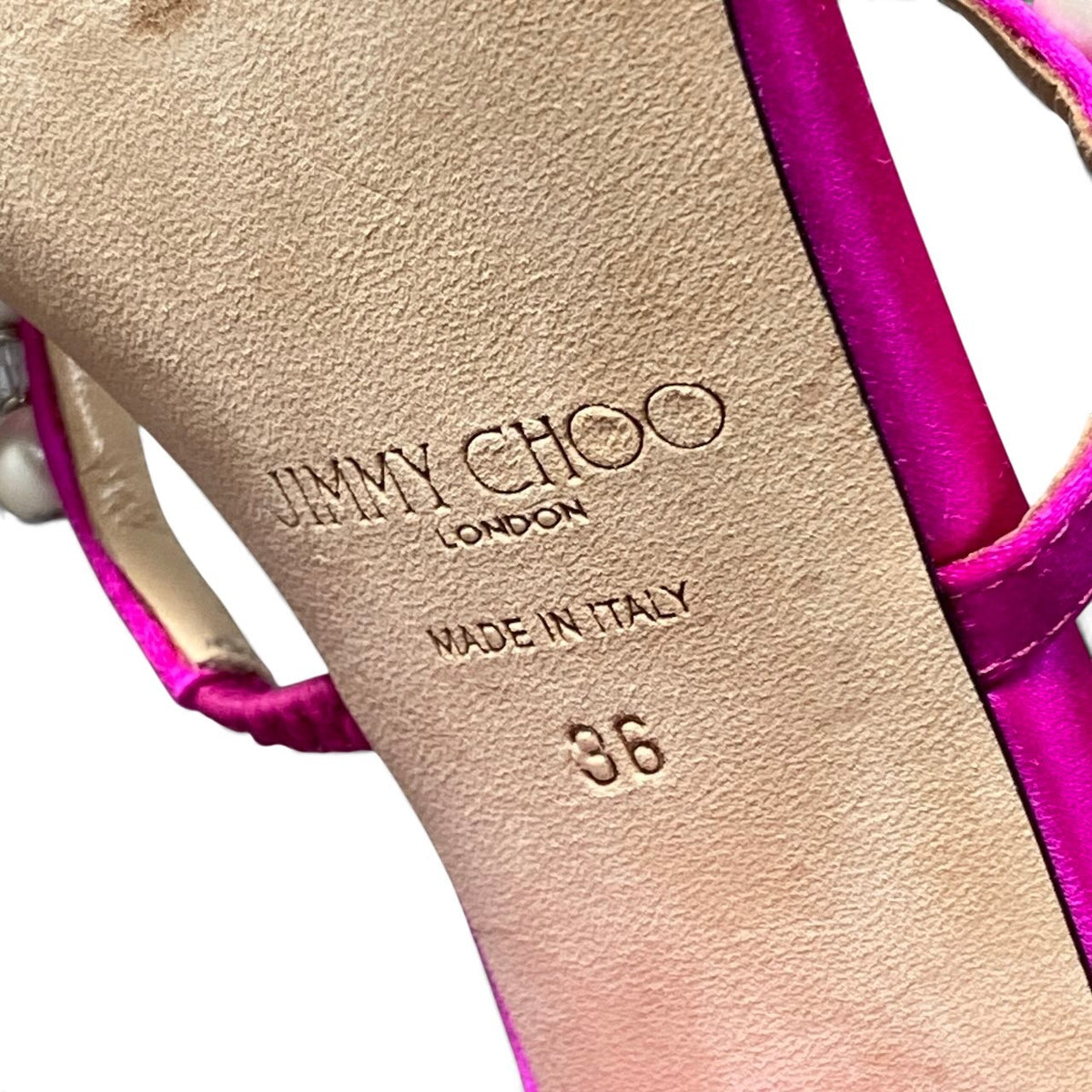 h10 JIMMY CHOO Amara 45 Pearl Sandals Made in Italy Size 36k02i