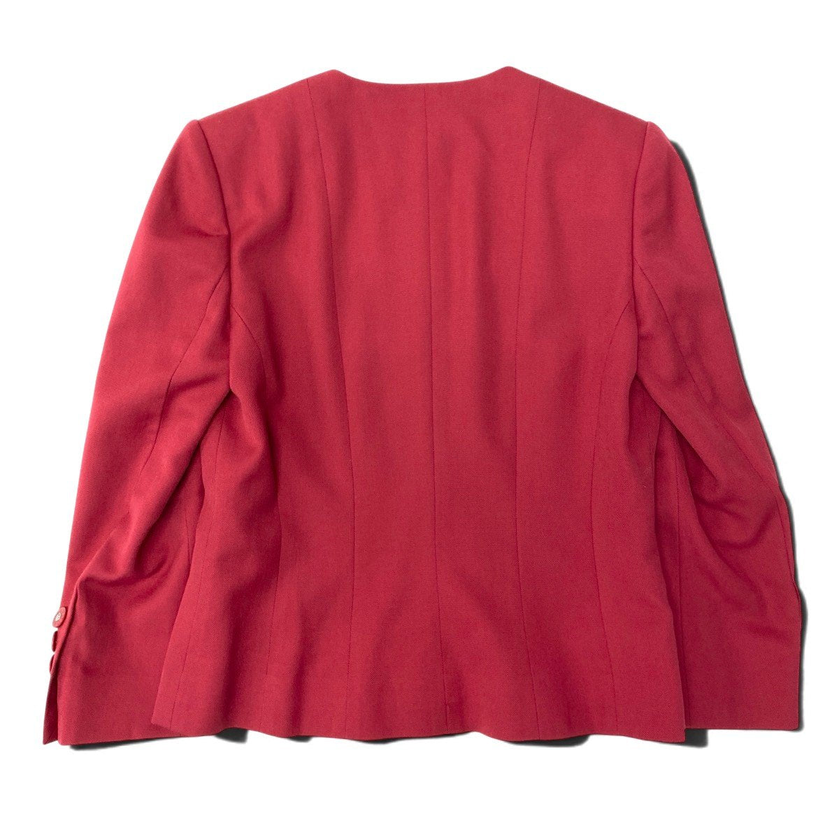 Eh10 GIVENCHY Logo Button Collarless Wool Jacket Red Size 38 Women'so07t