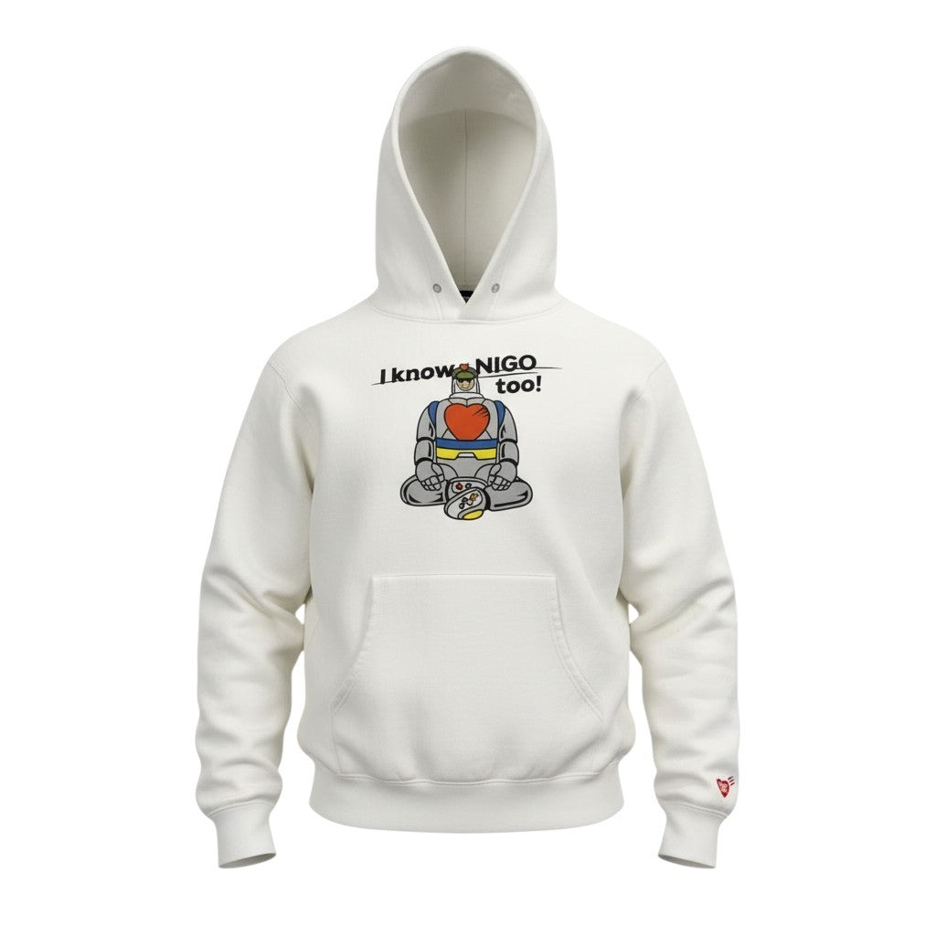 @82c27 HUMAN MADE I KNOW NIGO TOO Hoodie Sweat Hoodie Size XL White Men's Men'sk02i