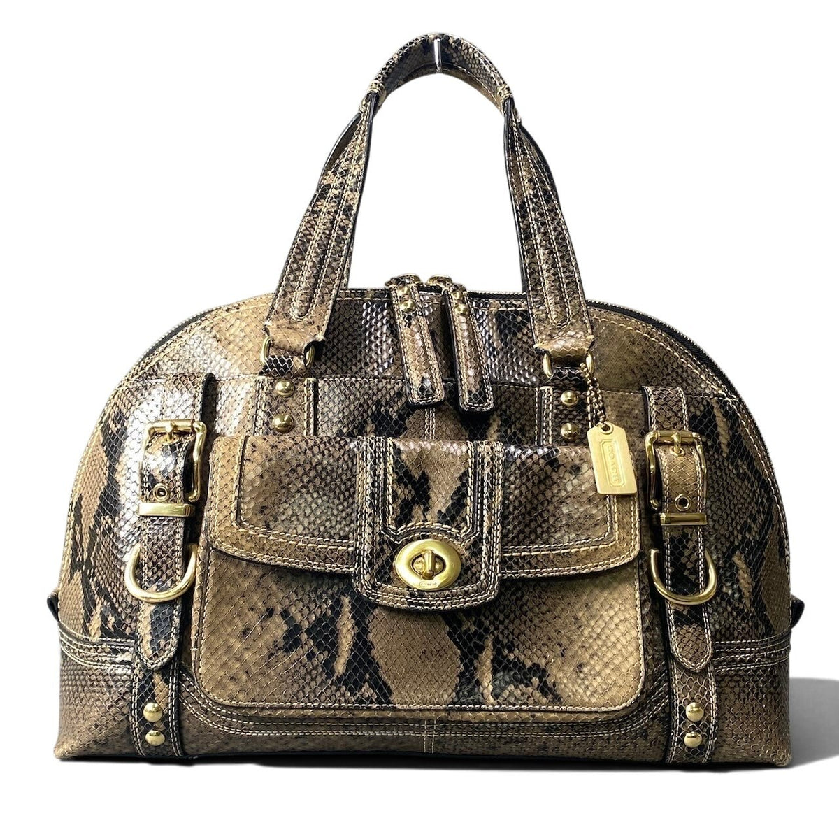 h11 COACH Hampton Miranda Python Satchel Handbagt18r