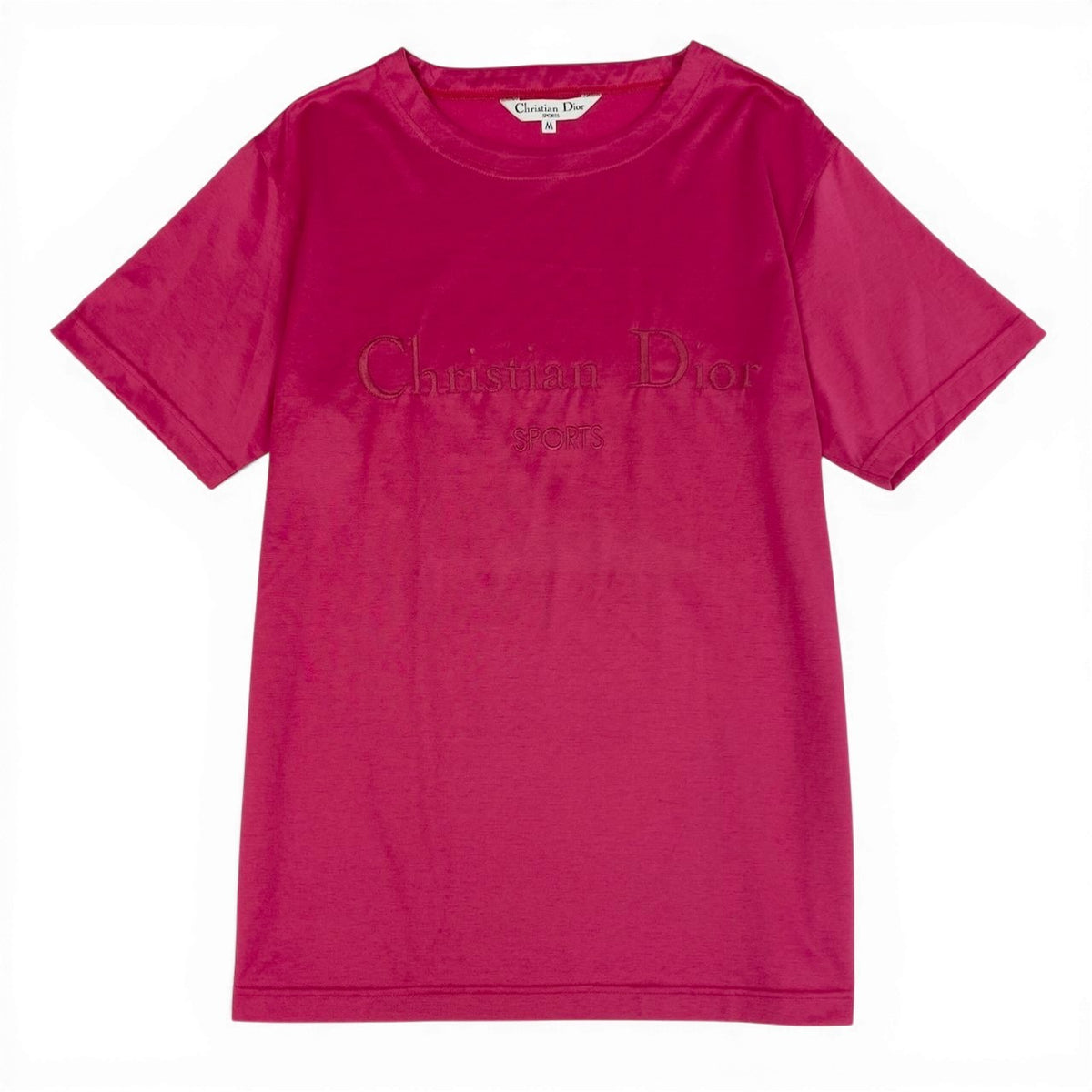 Ic27 Christian Dior クリスチャンディオール 半袖Tシャツ ブランドロゴ刺繍Tシャツ トップスカットソー Mサイズ ピンク コットン100% レディース 女性用u02tu02t