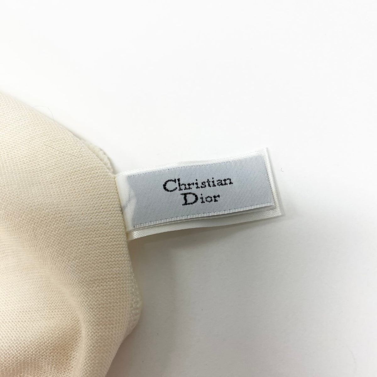 c30 Christian Dior トップス エンブレム刺繍 T-Shirt M アイボリー シルクウール レディースu02t