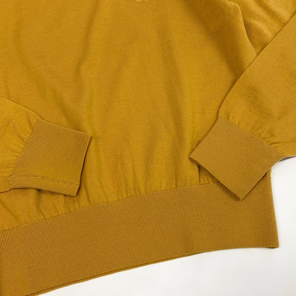 Ih6 Christian Dior CD Logo Mock Neck Wool Sweater Mustard M Women'so07t