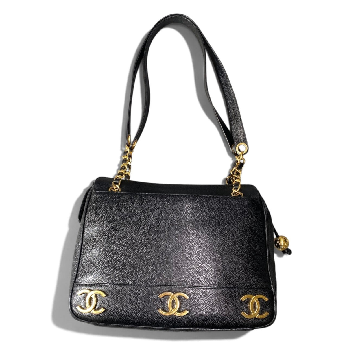 c18 Caviar Skin Triple Coco Chain Shoulder Bagt18r
