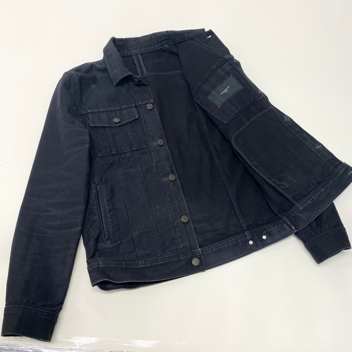 Mh1 GIVENCHY 2013AW Madonna Print Denim Jacket Black Size M Men's Riccardo Tisciu02t