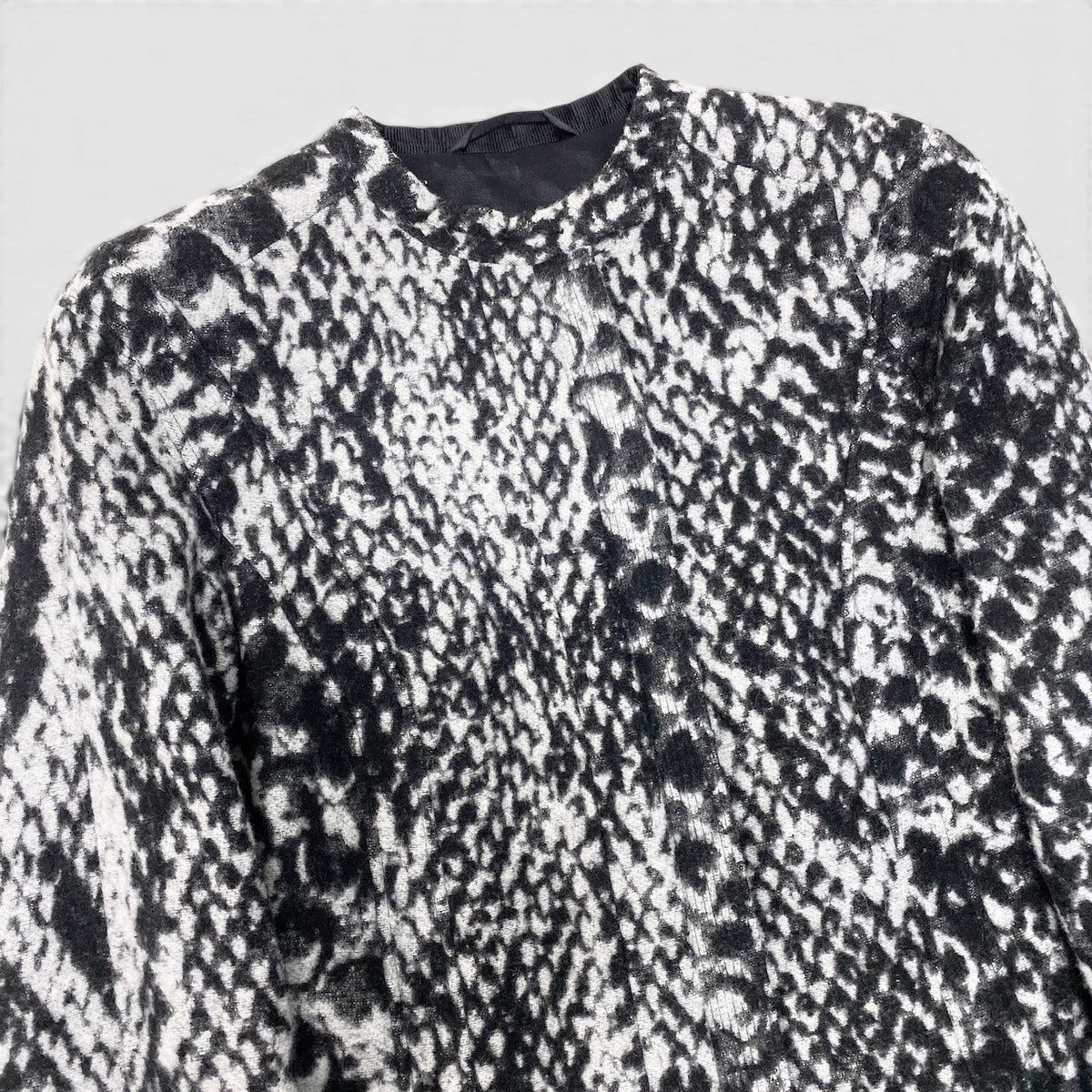 18e29 Ee29 GIORGIO ARMANI Wool Jacket Double Zip Pattern Black White Size 36 Italy Women'so07t