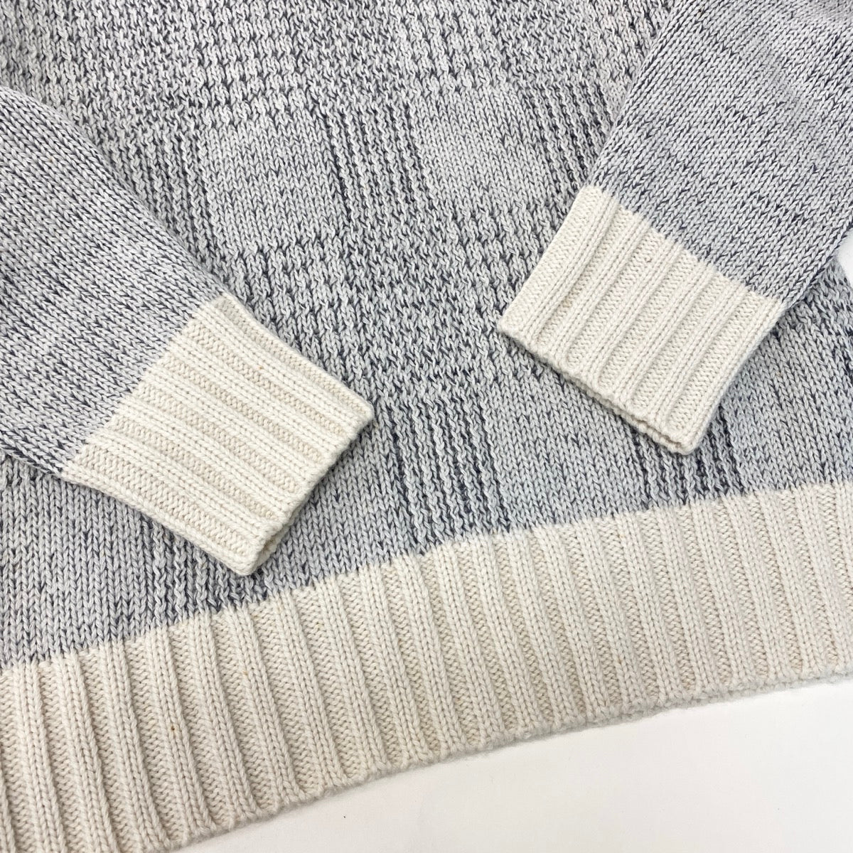 @H Af25 Y's Yohji Yamamoto Wool Knit Sweater Size 3 Gray Ivory Made in Japan Men's