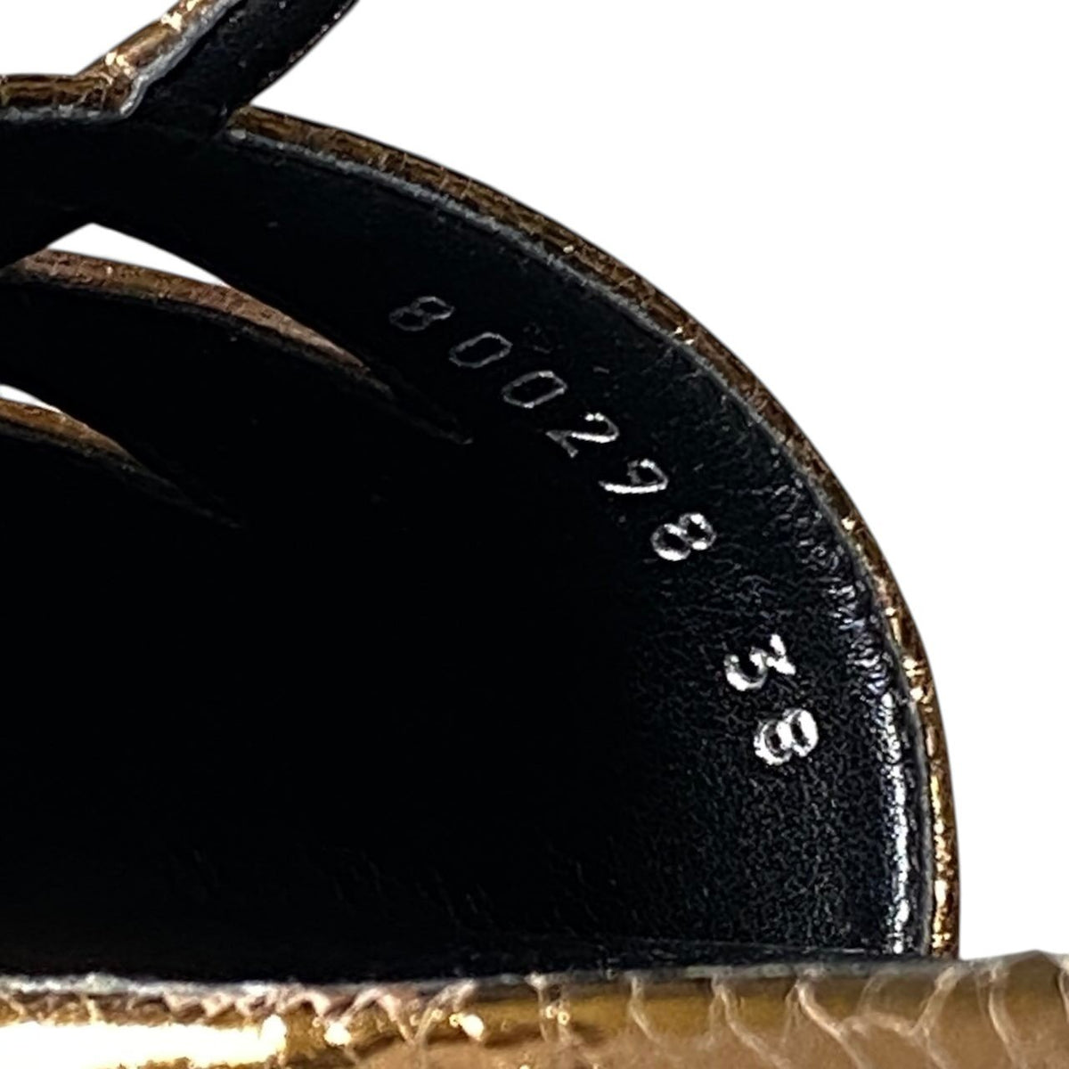 h13Stella McCartney Python Embossed T-Strap Flats Size 38 Women'sk02i
