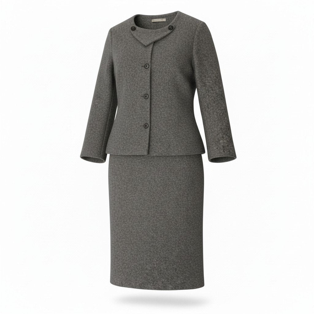 @S E Bottega Veneta Italian Made Angora Blend Skirt Setnu1
