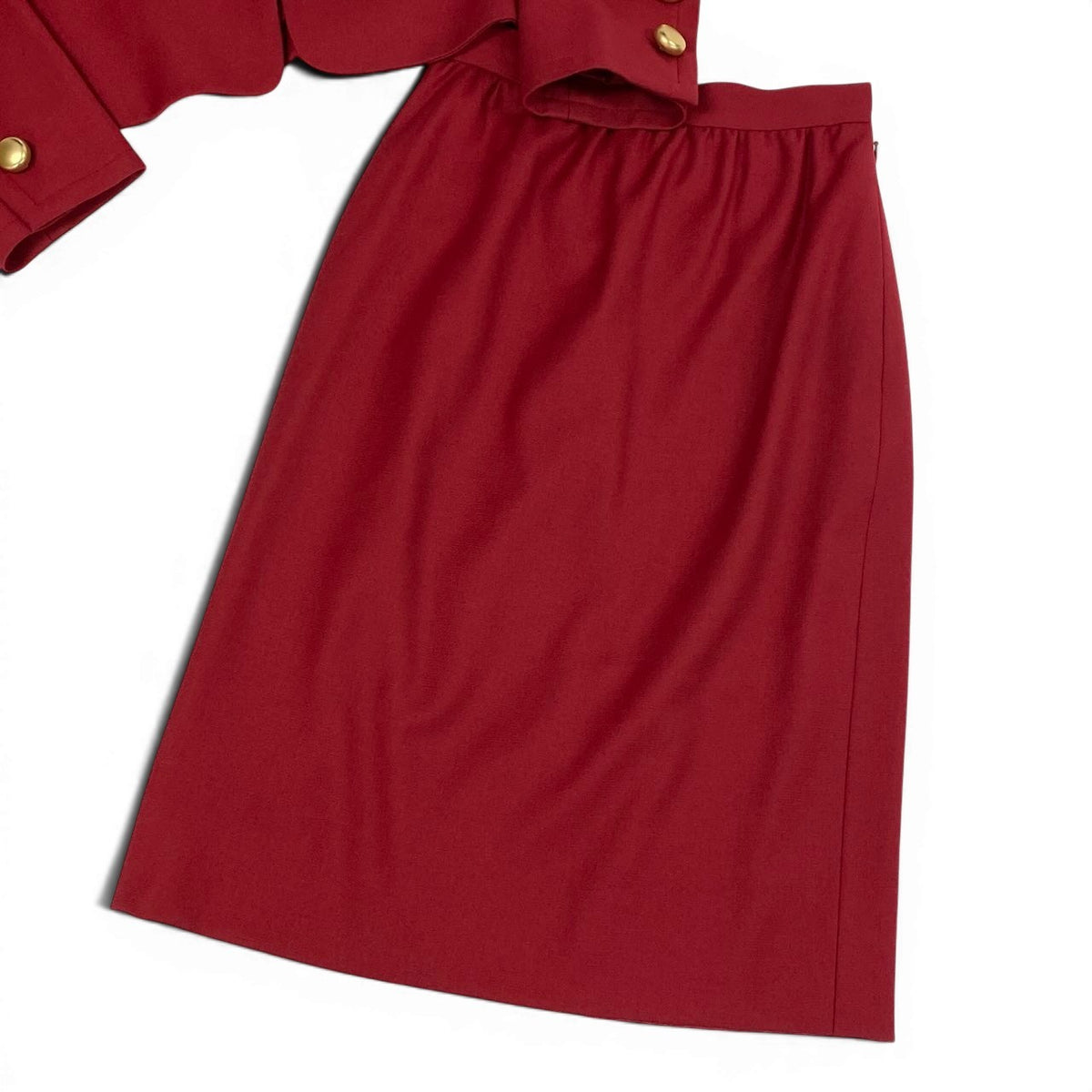 25e14GIVENCHY skirt set, collarless jacket and tight skirt, size 6.u02t