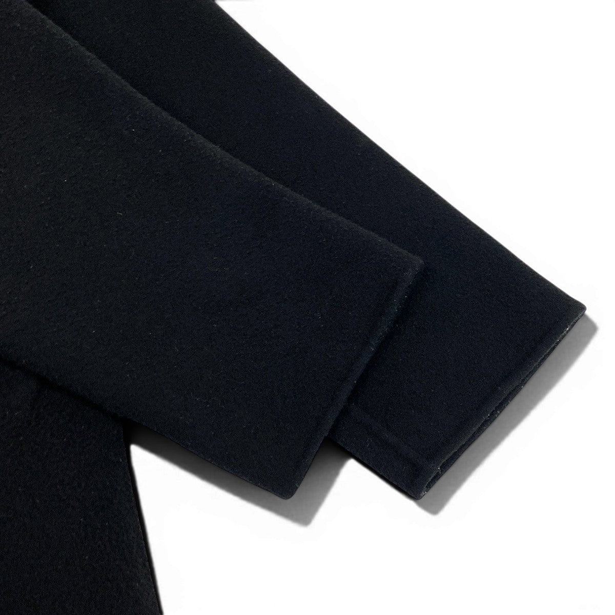 @H Af27 ISSEY MIYAKE Haat Double Breasted Long Wool Coat HA93FA710 Size 2 Black Women's