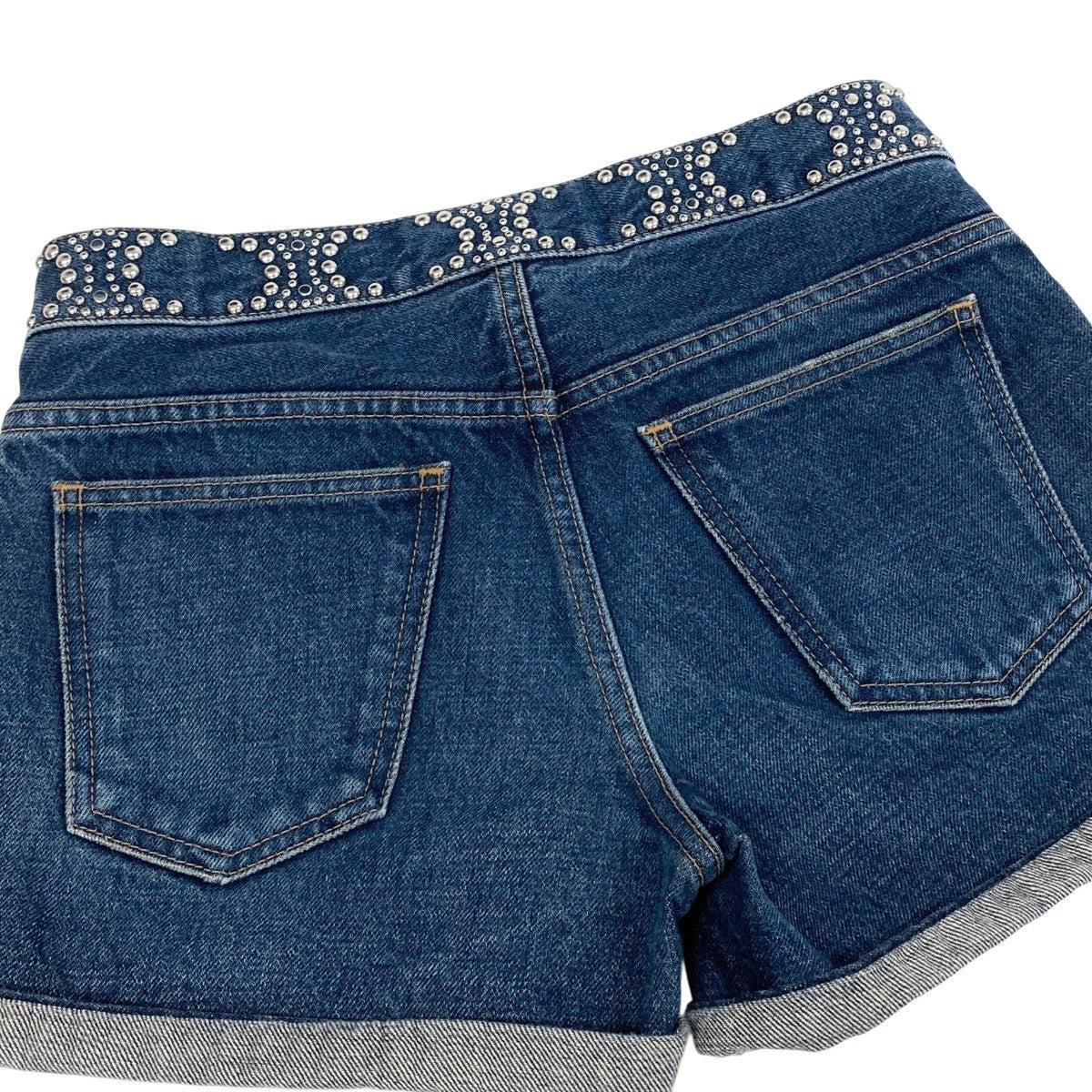 Eh11 CELINE Triomphe Studded Shorts Size 24 Women'sk02i