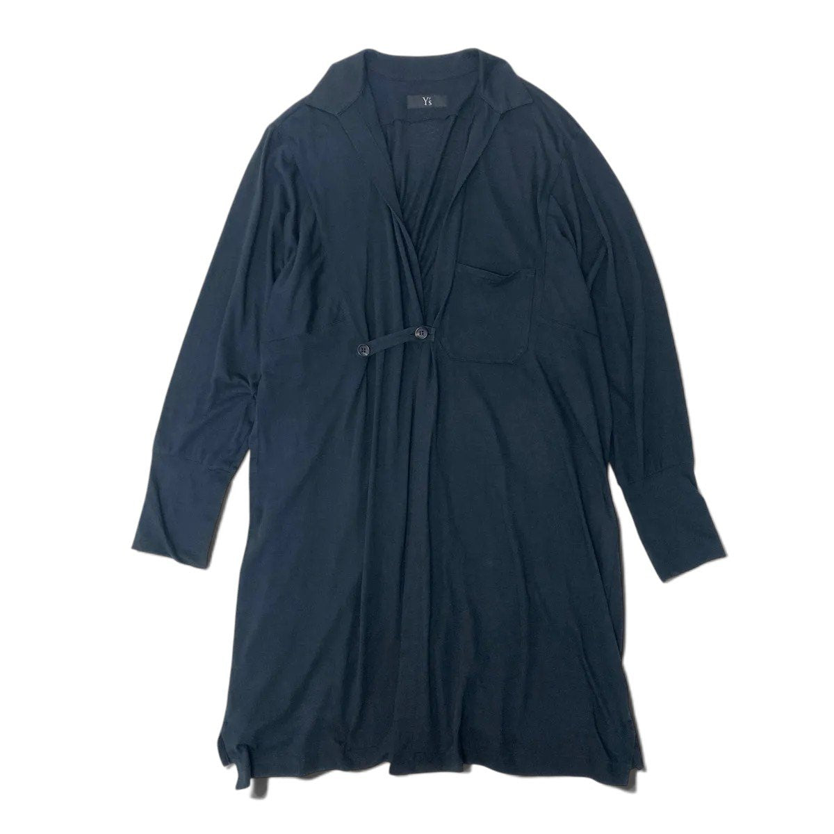Ah1 Y's Yohji Yamamoto Long Shirt Cardigan Made in Japan Black Size 2ta2