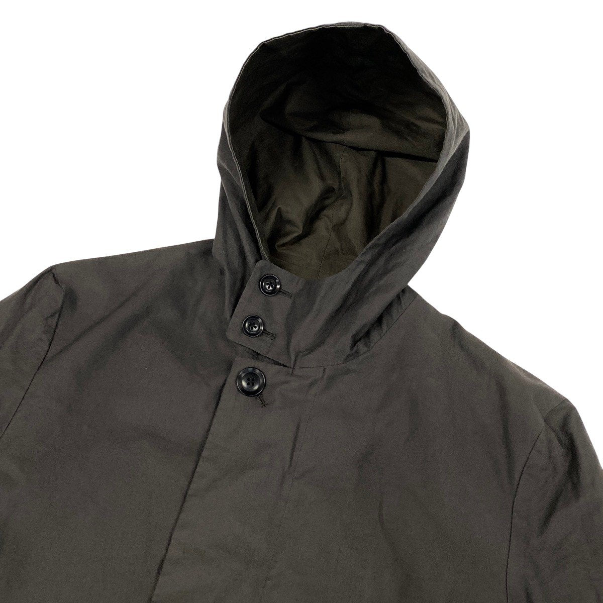 L Ah6 Y's BANG ON! Yohji Yamamoto Reversible Hooded Zip Long Coat Size 2 Khaki Men o07t