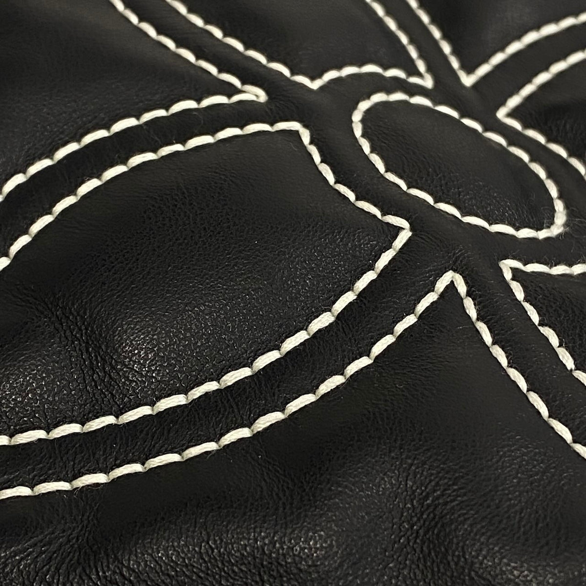 @d2 Louis Vuitton Embroidered Leather Bomber Jacket Black Size 52 Rare Men's Cowhide LVt18r