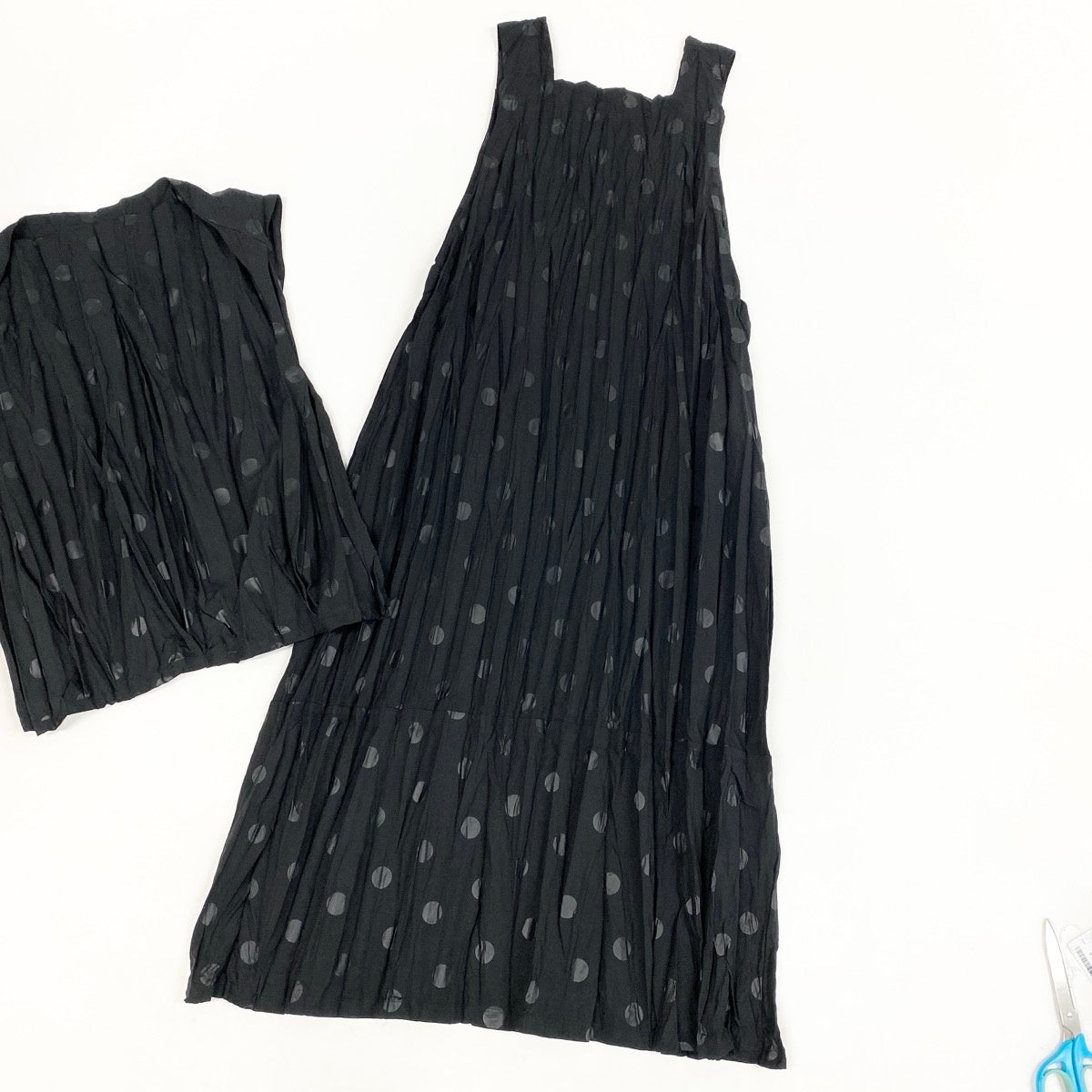 Ah10Y's for Living Dot Crinkle Top Dress Set Black Polyester Women'so07t