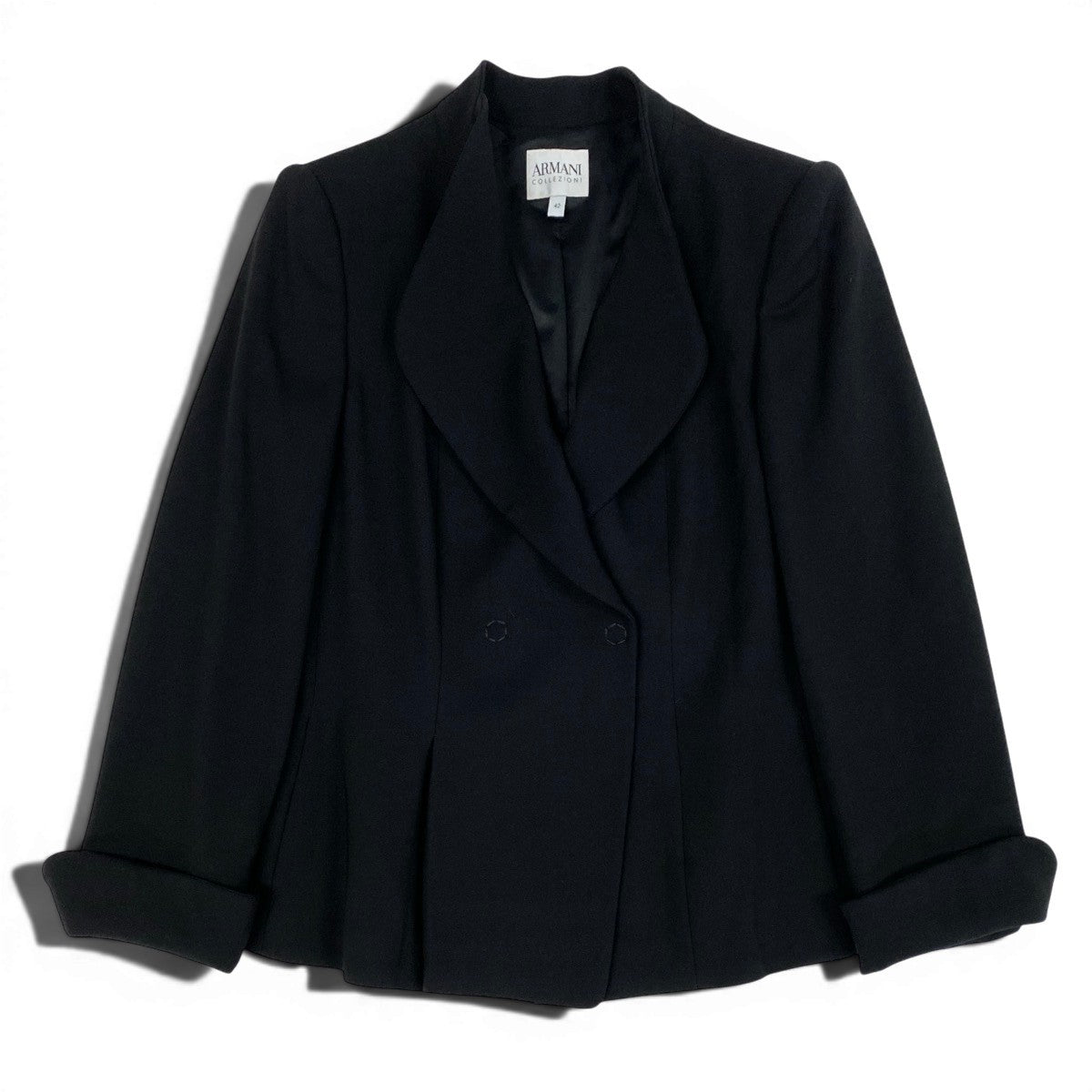 I Ef27ARMANI COLLEZIONI Snap Button Tailored Jacket Black Size 42 Italy Womeno07t