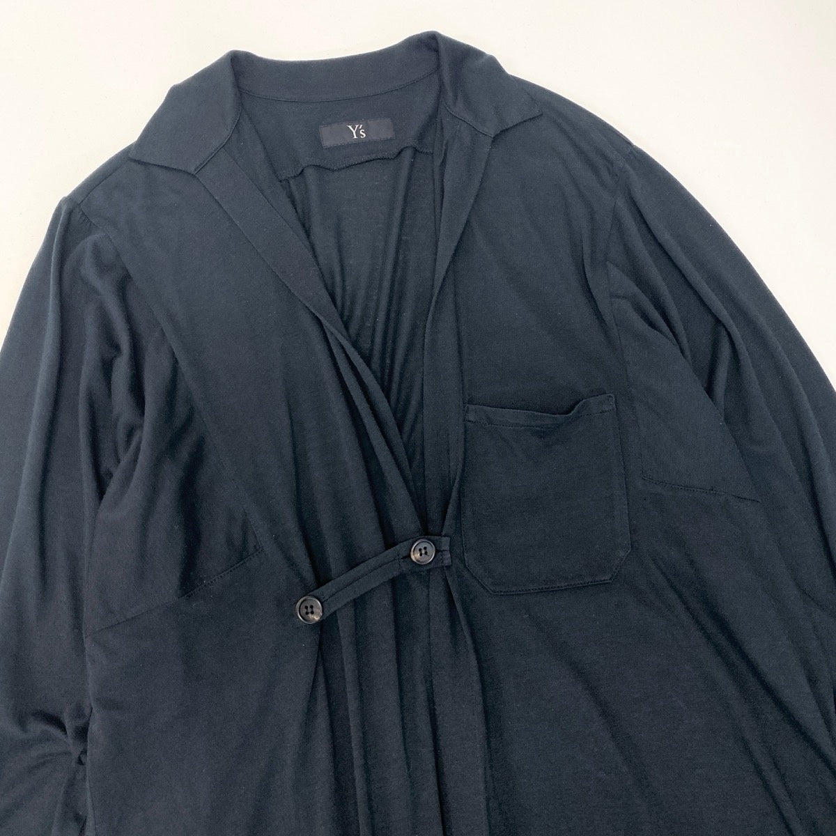 Ah1 Y's Yohji Yamamoto Long Shirt Cardigan Made in Japan Black Size 2ta2