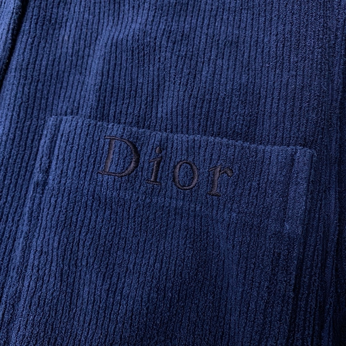 K Eh10 Christian Dior SPORT Chester Coat Rib Pile CD Logo Gold Buttons Size M Navy Women o07t