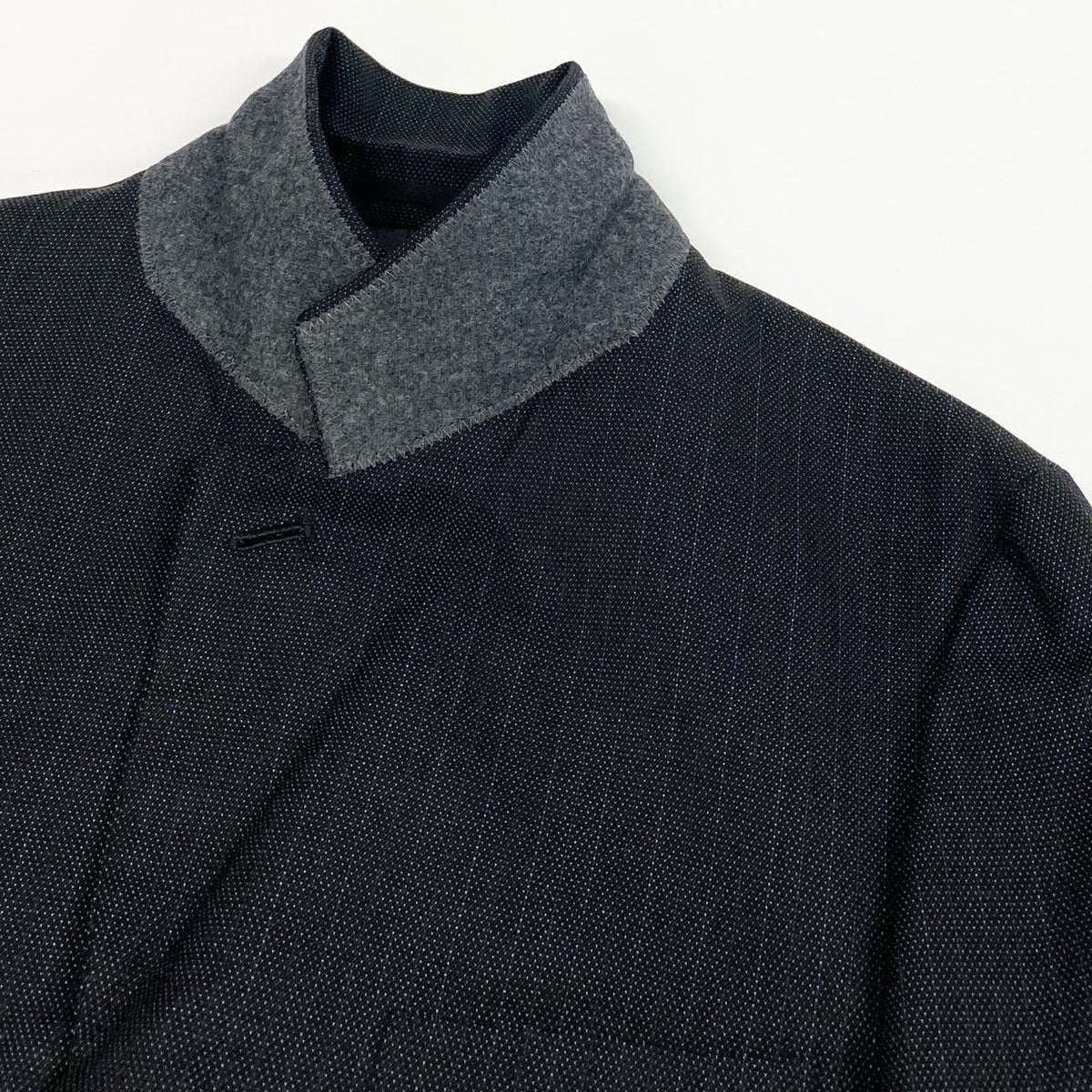 @ Ab10 COMME des GARCONS HOMME PLUS 2004 Pinstripe Tailored Jacket Gray S Japank02i