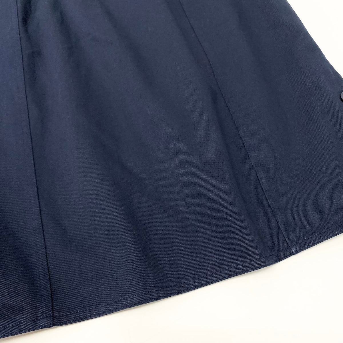 @Cd2 CHANEL Knee-Length Pencil Skirt Size 42 Navy Cotton 100% Coco Mark Button Women's Franceu02t