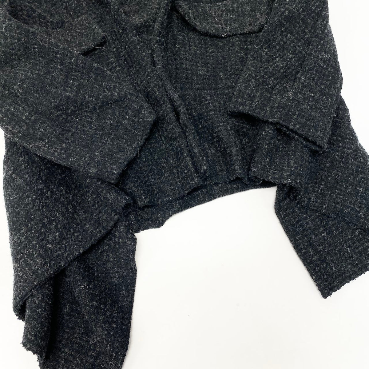 19e8Y's Yohji Yamamoto Asymmetrical Jacket, Cotton Wool Jacket, Outerwear, Made in Japanu02t