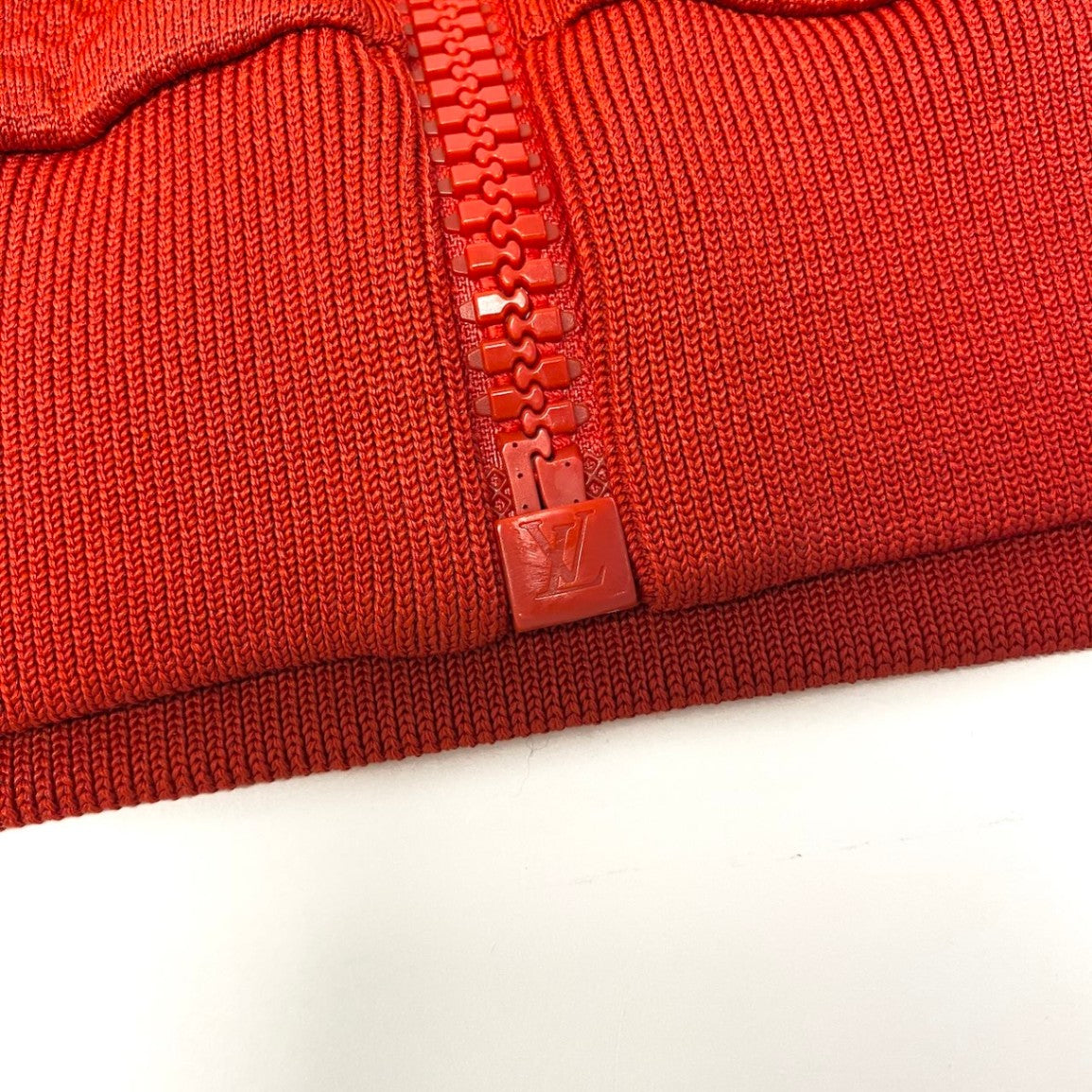 @Id15 LOUIS VUITTON LV Monogram Zip Jacket, Size S, Red Blousont18r