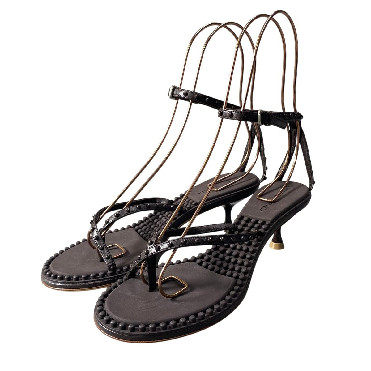 h10 【美品】BOTTEGA VENETA Lagoon Bubble Thong Sandals Made in Italy Size 36.5k02i