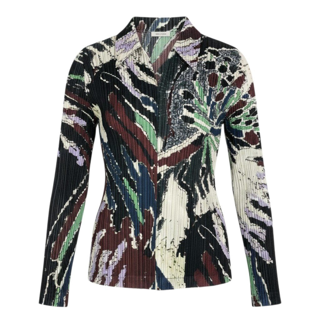 @Ac2 PLEATS PLEASE Issey Miyake Long Sleeve Cut and Sewn Pleated Tops Size 3 Multicolor Women'sk02i