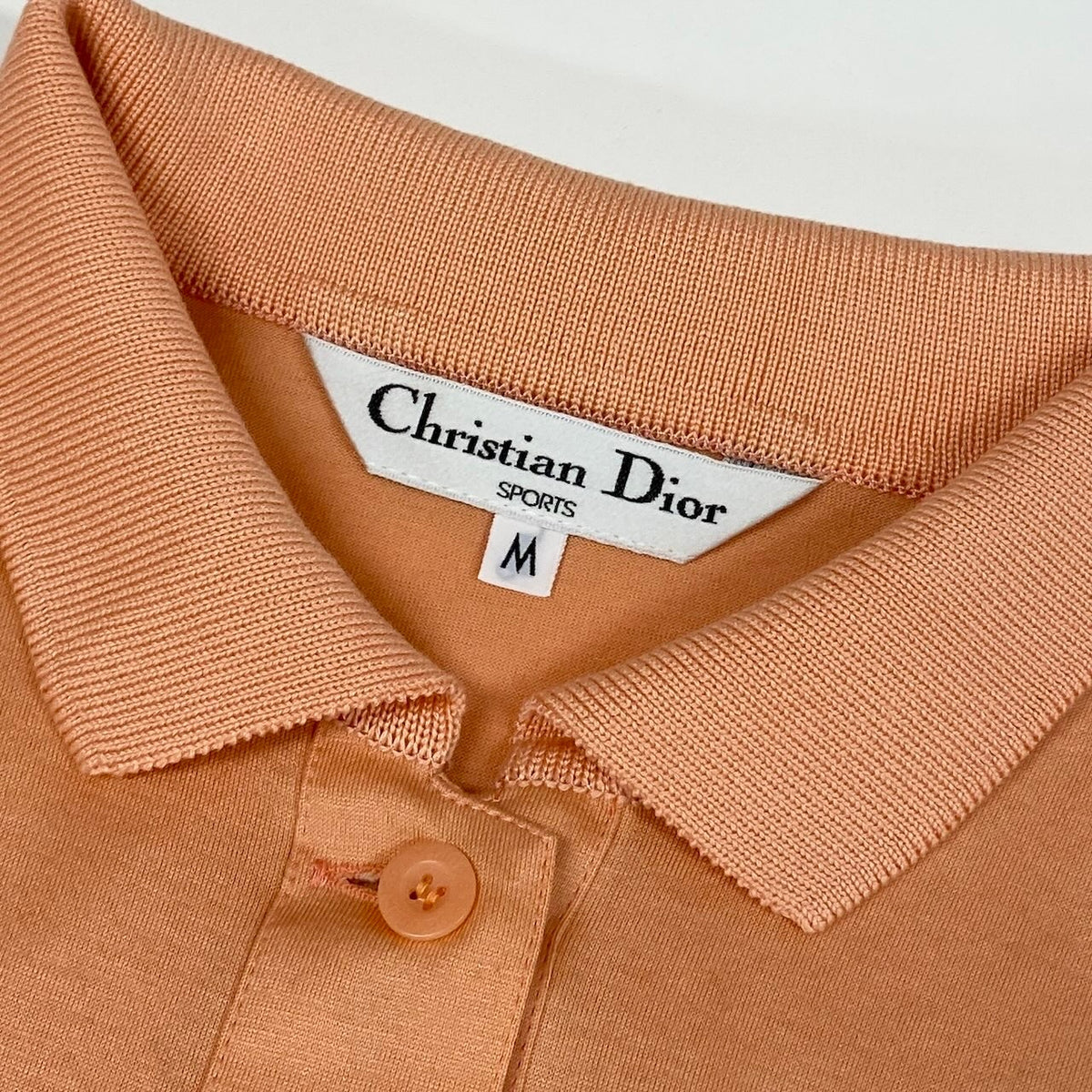 Ec27 Christian Dior クリスチャンディオール 半袖ポロシャツ ブランドロゴ刺繍 コットンシャツ トップスカットソー Mサイズ オレンジベージュ コットン100% レディースu02t