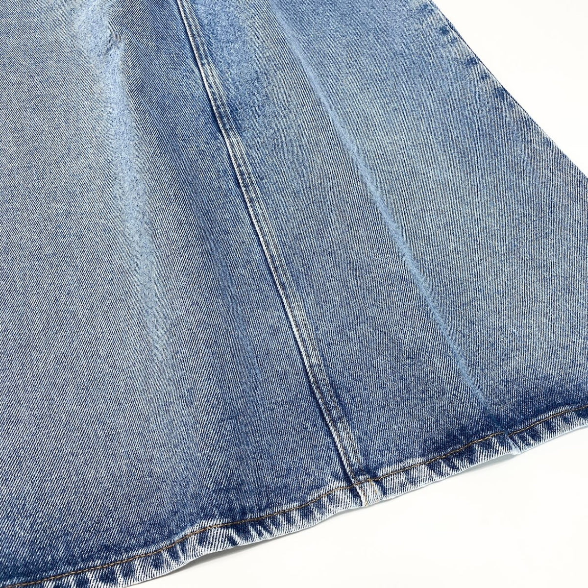42c24Ic24 BALENCIAGA Washed Denim Skirt Indigo Cotton 100% Size 34 Made in Italy Women'so07t