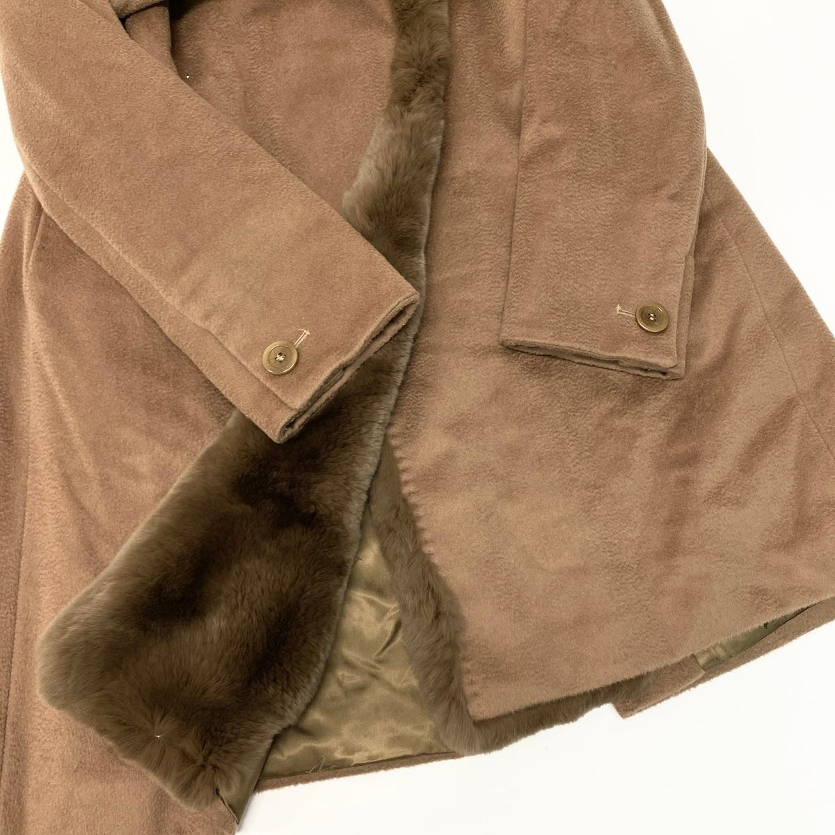 J@Ed20 E Max Mara Classic Carmel Alpaca Wool Coatnu1
