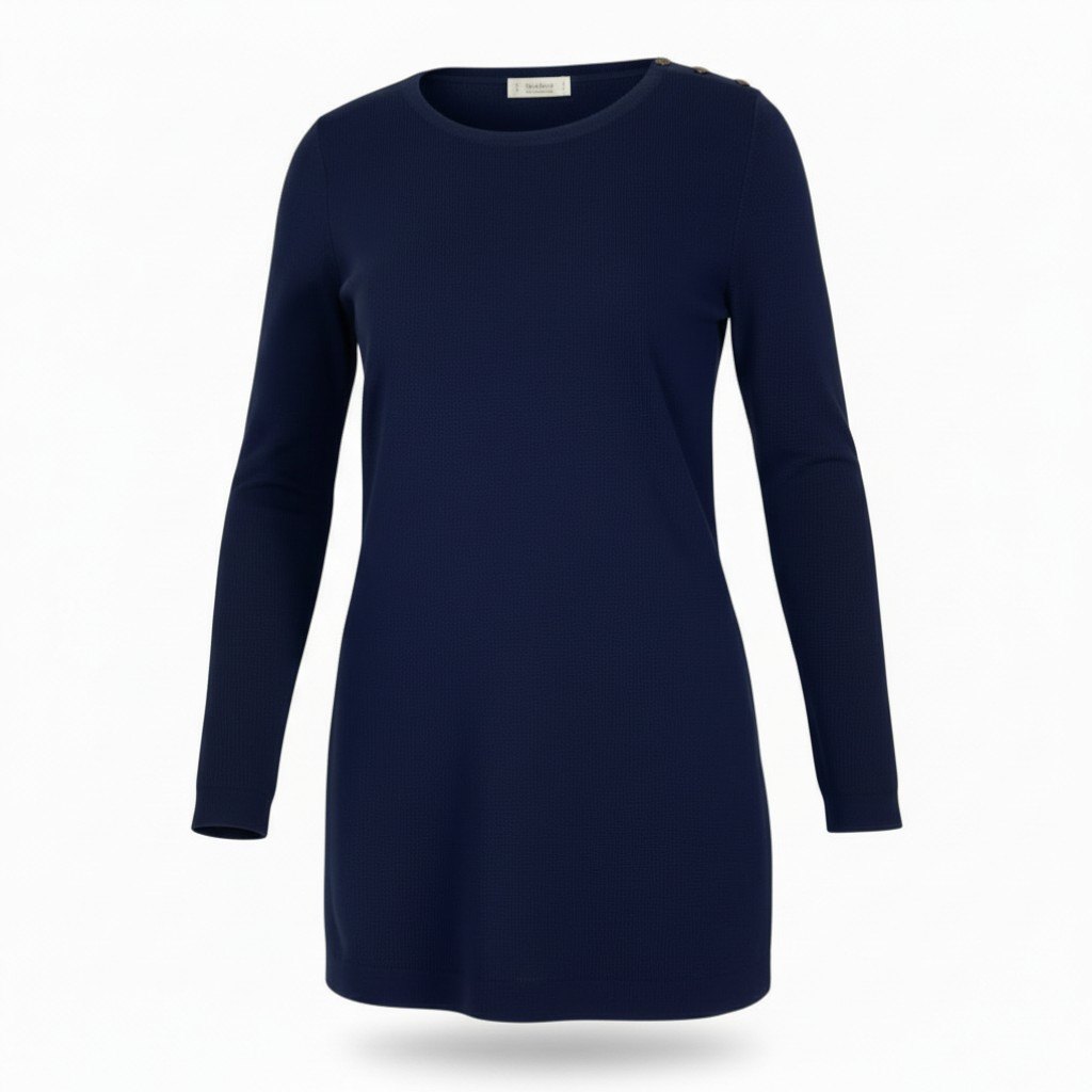 N @ Eb26 Yves Saint Laurent Rive Gauche long-sleeved knit with gold buttonsu02t