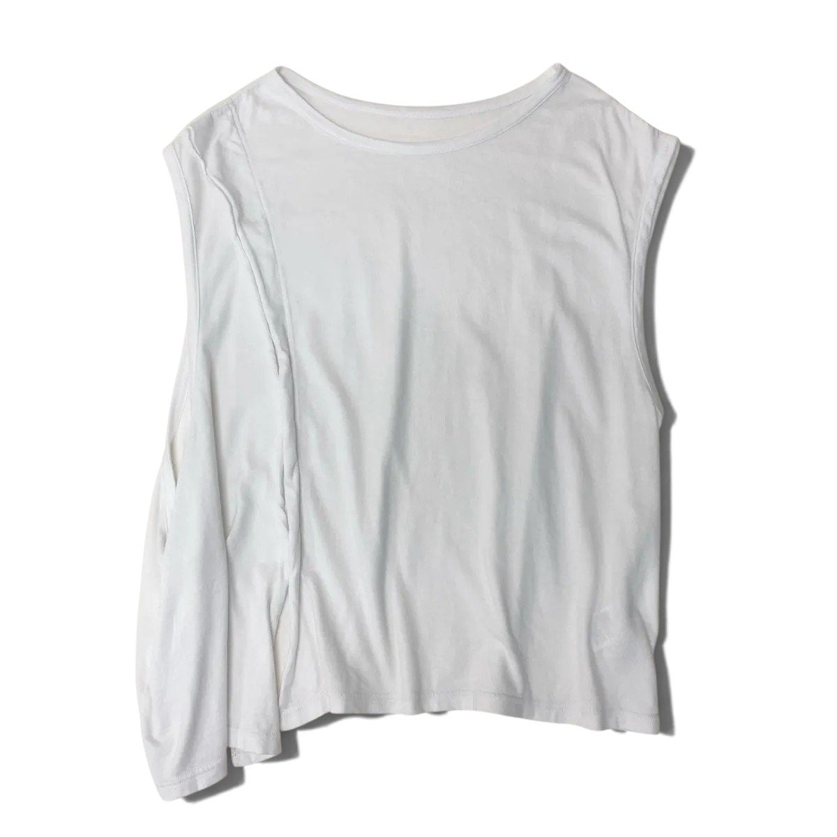 Ah1 Y's Asymmetric Cotton T-Shirt/Top Made in Japan Size 2 White 100% Cotton Women'sta2