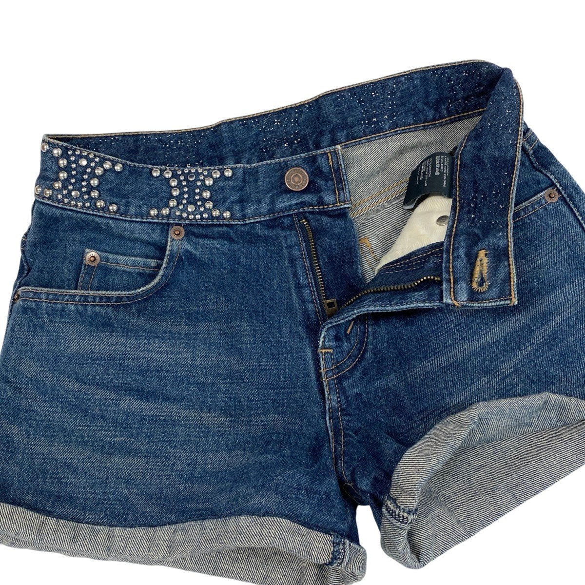 Eh11 CELINE Triomphe Studded Shorts Size 24 Women'sk02i